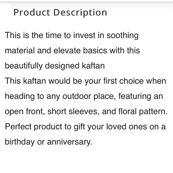 Multi Color Floral Open-Front Duster Kaftan (One Size Fits up to 3X) NWT - Picture 5 of 15